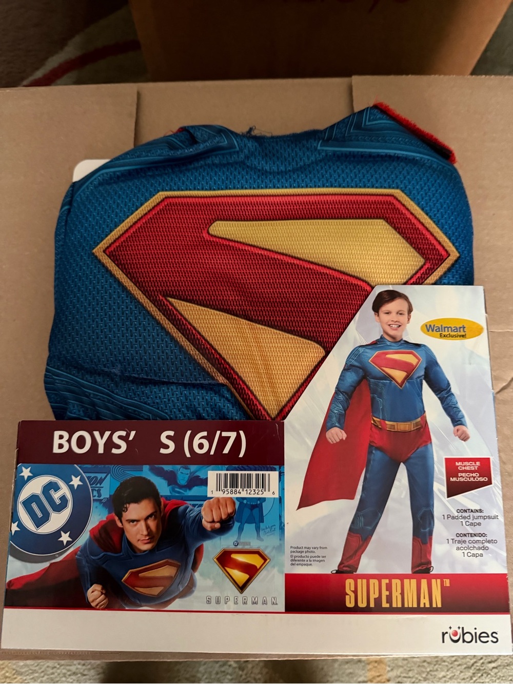 Robies Boys' Superman Costume in Blue and Red - Size S (6/7)